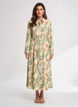 Rochie lungă mâneci lungi mâneci lungi bej MASON'S femeie