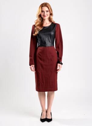 Rochie midi mâneci lungi mâneci lungi roșu BCBGMAXAZRIA femeie