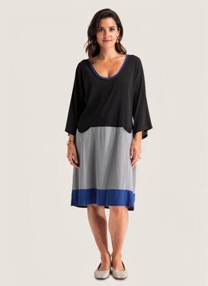 Rochie midi mâneci 3/4 mâneci 3/4 gri EDMOND BOUBLIL femeie