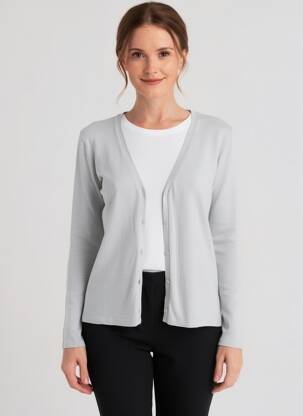 Vestă cu mâneci lungi elasticitate gri MAJESTIC FILATURES femeie