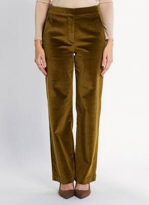 Pantalon drept elasticitate mărime normală verde MAJESTIC FILATURES femeie