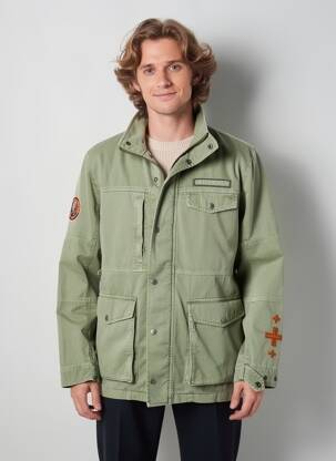 Parka mâneci lungi fără glugă verde HERO SEVEN bărbat