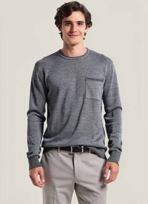 Pulover țesătură melanj mâneci lungi gri SCOTCH & SODA bărbat