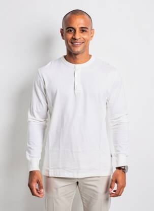 Tricou croială dreaptă mâneci lungi alb ESPRIT bărbat