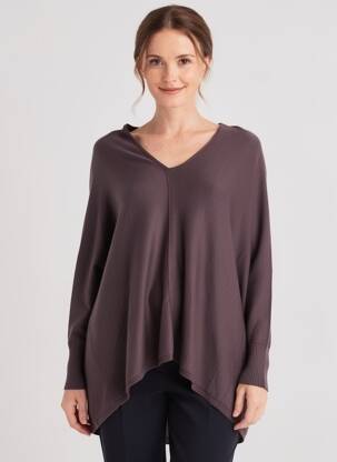 Pulover tunică elasticitate mâneci lungi violet LA FEE MARABOUTEE femeie