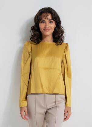 Top mâneci lungi mâneci lungi galben COP COPINE femeie