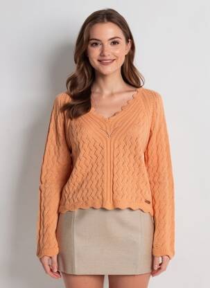 Pulover croială cambrată mâneci lungi portocalie PEPE JEANS femeie