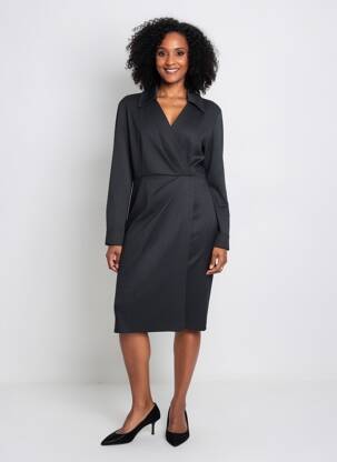 Rochie midi mâneci lungi mâneci lungi negru PENNYBLACK femeie