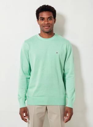 Pulover guler rotund mâneci lungi verde TOMMY HILFIGER bărbat