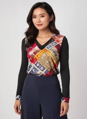 Tricou mâneci lungi mâneci lungi roșu DOLCEZZA femeie
