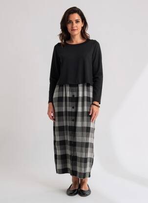 Rochie lungă mâneci lungi mâneci lungi negru KOKOMARINA femeie