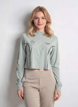 Tricou mâneci lungi mâneci lungi gri ALTO GIRO femeie