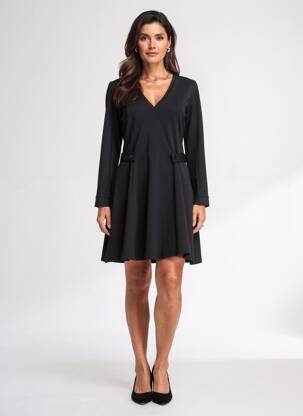 Rochie midi mâneci lungi mâneci lungi negru LOLA ESPELETA femeie