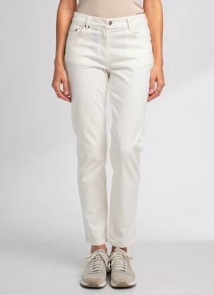 Pantalon slim talie elastică mărime normală alb EAST DRIVE femeie