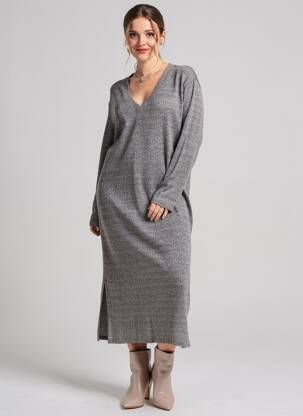 Rochie midi mâneci lungi mâneci lungi gri VERO MODA femeie