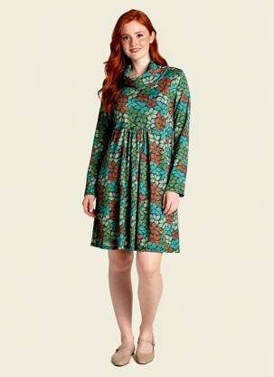 Rochie scurtă mâneci lungi mâneci lungi verde LINGAM femeie