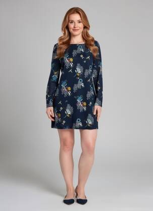 Rochie scurtă mâneci lungi mâneci lungi albastru LILY & ME femeie
