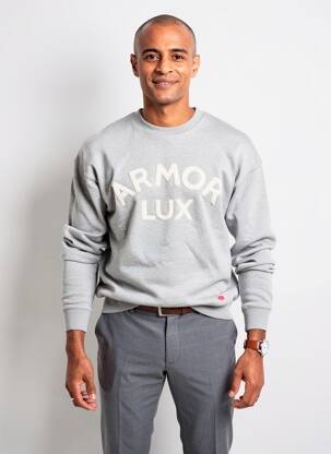Pulover guler rotund mâneci lungi gri ARMOR LUX bărbat