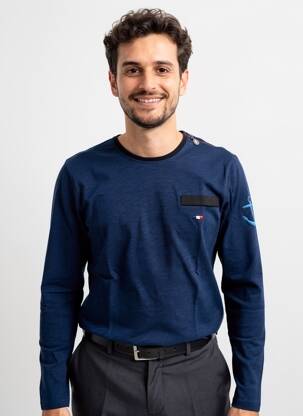 Tricou croială cambrată mâneci lungi albastru LA MARINIÈRE FRANÇAISE bărbat