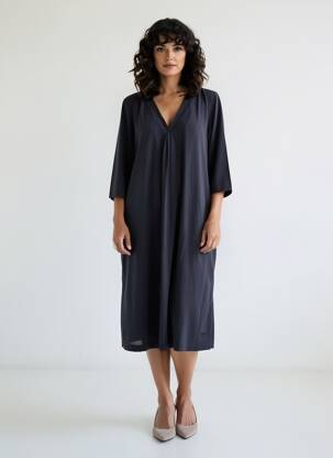 Rochie midi mâneci 3/4 mâneci 3/4 albastru CREAM femeie
