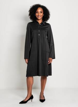 Rochie midi mâneci lungi mâneci lungi negru SURKANA femeie