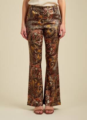 Pantalon evazat talie elastică mărime normală verde SUMMUM femeie