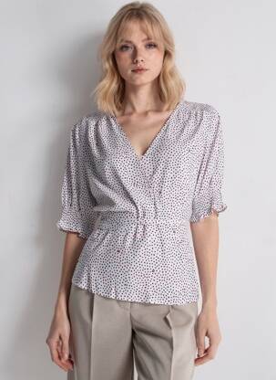 Cardigan petrecut mâneci 3/4 alb TOMMY HILFIGER femeie