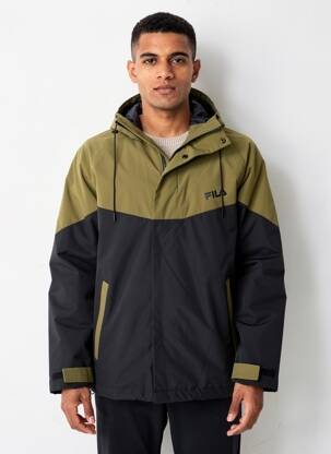 Parka finisaj interior căptușeală satinată cu glugă verde FILA bărbat
