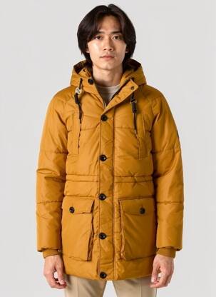Geacă matlasată mâneci lungi cu glugă portocalie JACK & JONES bărbat
