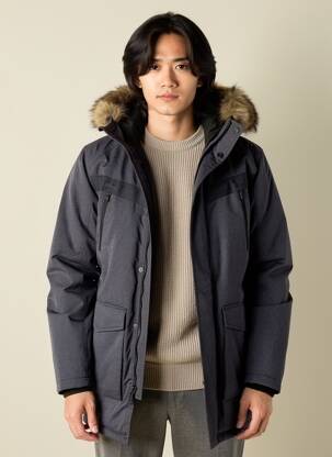 Parka finisaj interior căptușeală satinată cu glugă albastru JACK & JONES bărbat