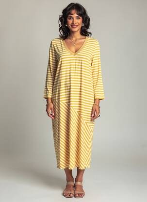 Rochie midi mâneci lungi mâneci lungi galben MARIA BELLENTANI femeie