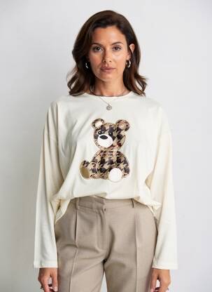 Tricou mâneci lungi mâneci lungi bej ELEONORA AMADEI femeie