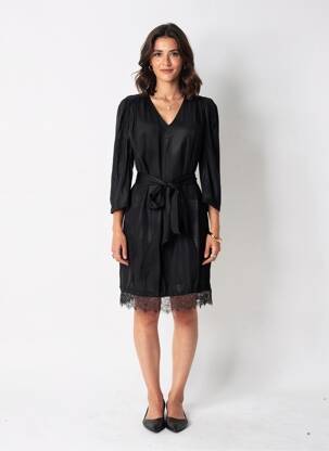 Rochie midi mâneci lungi mâneci lungi negru IKKS femeie