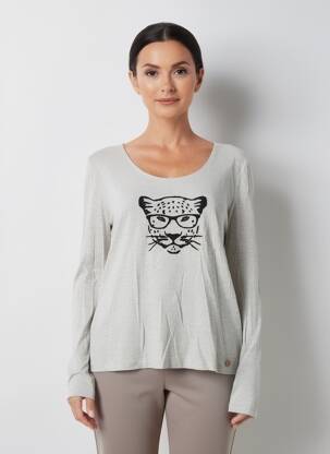 Tricou mâneci lungi mâneci lungi gri LE BOUDOIR D'EDOUARD femeie