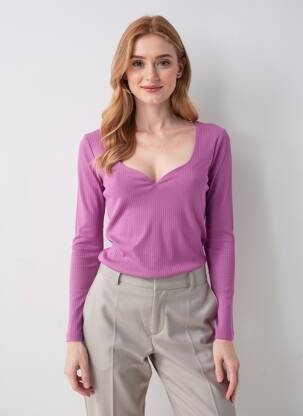 Tricou mâneci lungi mâneci lungi violet LA PETITE ETOILE femeie