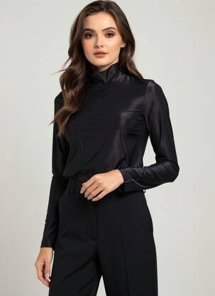 Tricou mâneci lungi mâneci lungi negru HBT femeie
