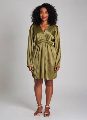 Rochie scurtă mâneci lungi mâneci lungi verde SEASON femeie