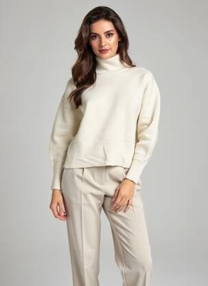 Pulover elasticitate mâneci lungi bej COS femeie