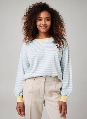 Pulover elasticitate mâneci lungi albastru PRETTY WIRE femeie