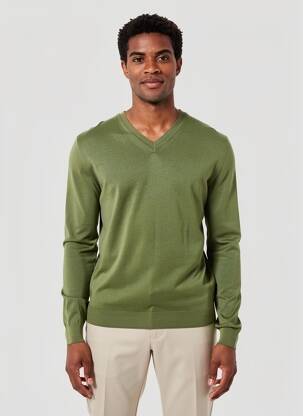 Pulover guler în v mâneci lungi verde NORTH SAILS bărbat