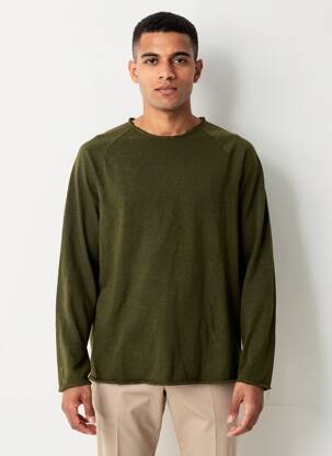 Pulover guler rotund mâneci lungi verde AMERICAN VINTAGE bărbat