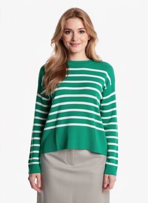 Pulover croială cambrată mâneci lungi verde RINO & PELLE femeie