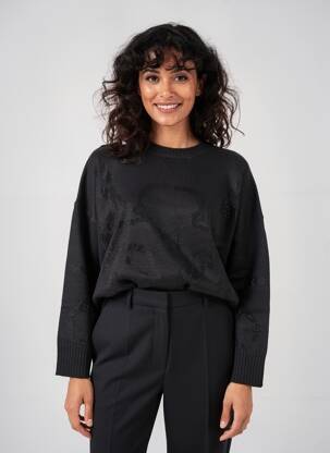 Pulover elasticitate mâneci lungi negru ESQUALO femeie
