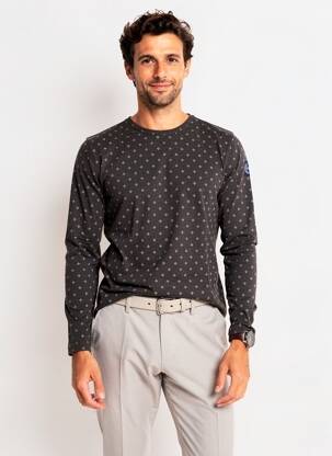 Tricou croială cambrată mâneci lungi gri HOPENLIFE bărbat