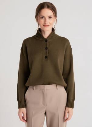 Pulover croială dreaptă mâneci lungi verde MAX MARA femeie