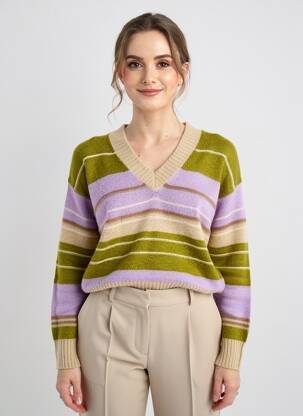 Pulover croială cambrată mâneci lungi verde MAX MARA femeie