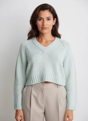 Pulover croială dreaptă mâneci lungi albastru MAX MARA femeie
