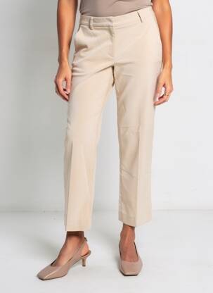 Pantalon 7/8 talie cu cleme mărime normală bej WEEKEND MAXMARA femeie