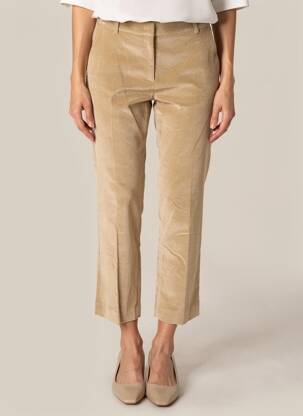 Pantalon 7/8 talie cu cleme mărime normală bej închis WEEKEND MAXMARA femeie