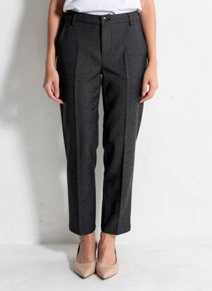 Pantalon 7/8 talie cu cleme mărime normală gri MAYJUNE femeie